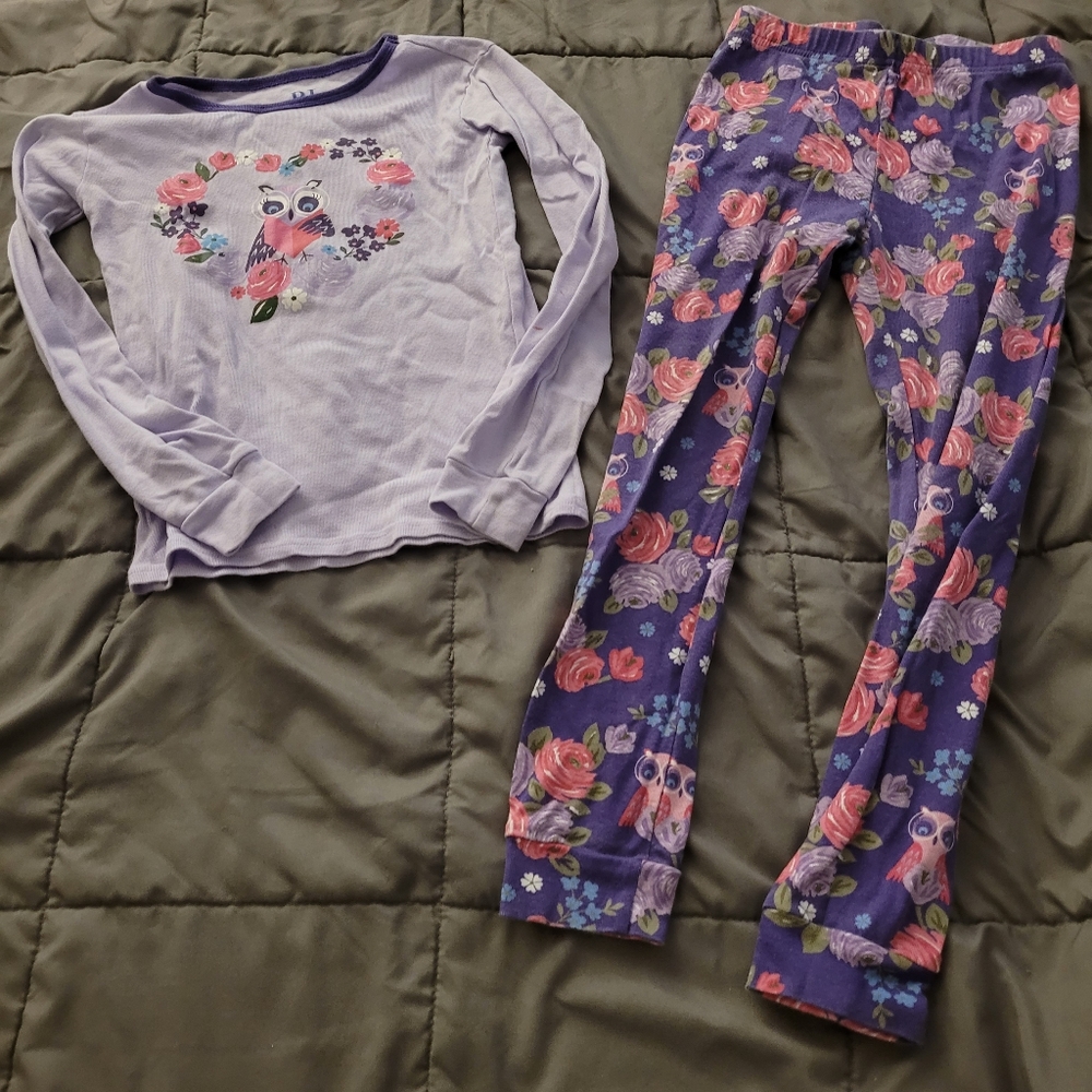 Purple Owl Kids Pajamas Set Size 6/7